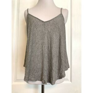Los Angeles Boutique Striped Lightweight V-Neck Flowy Boho Sleeveless Crop top L